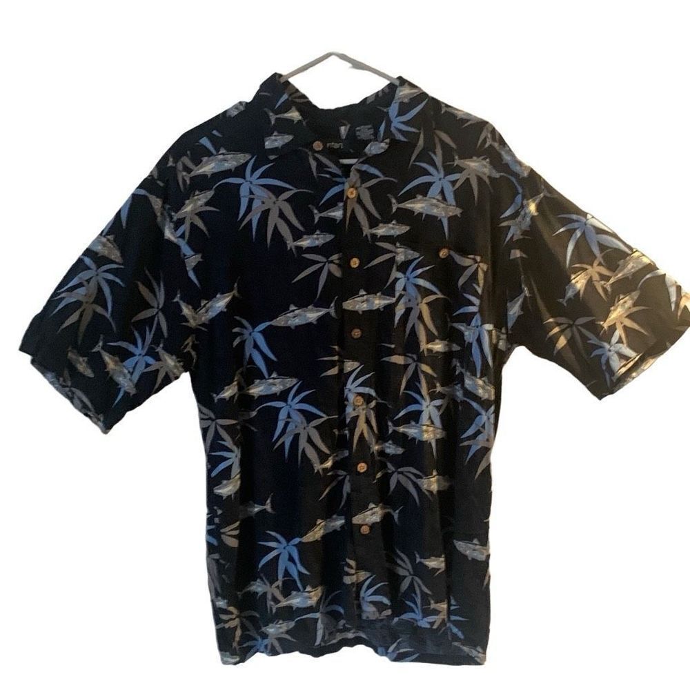 Pre Owned Men’s Puritan Short Sleeve Button Up Shirt Sz Med Barracuda Vacay